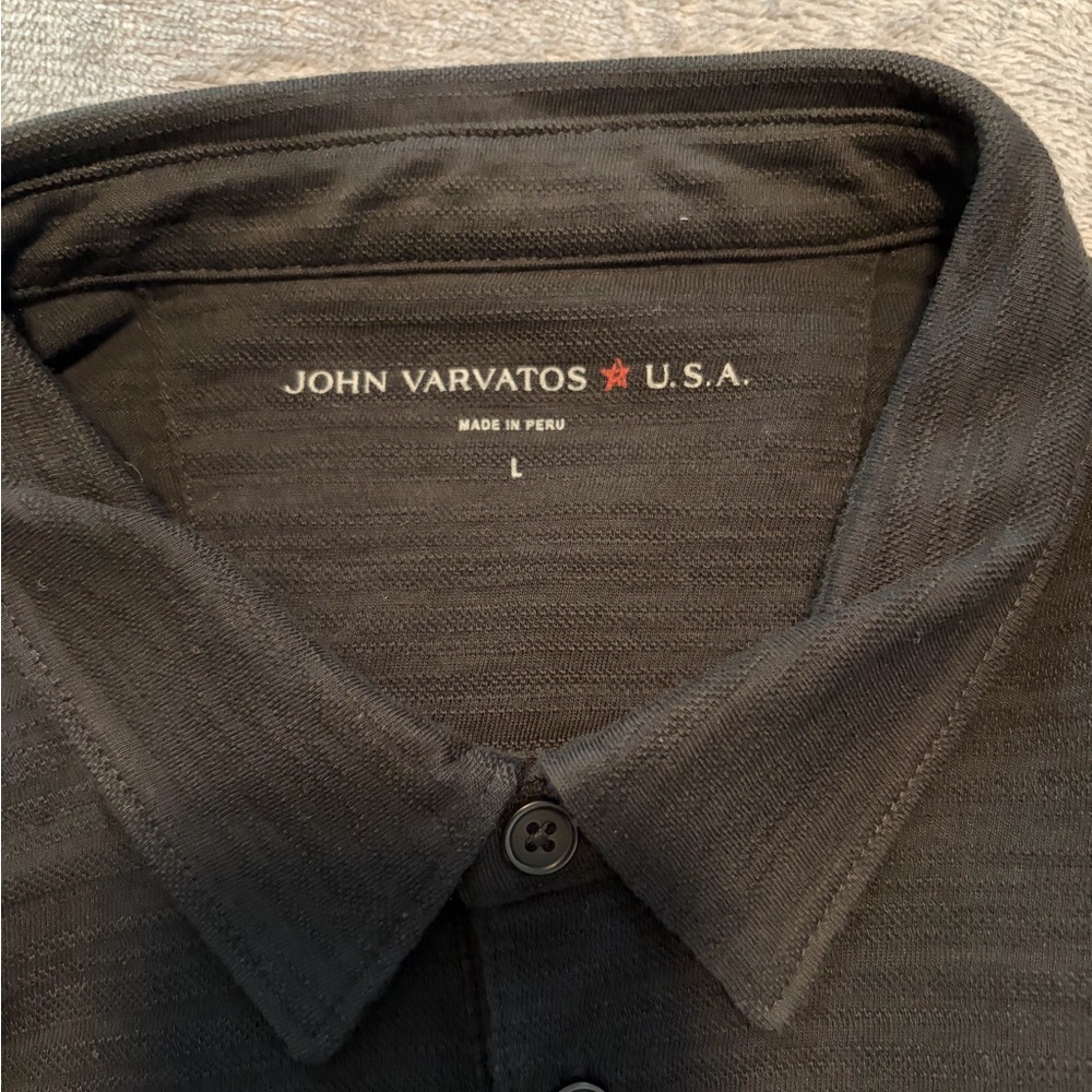 John Varvatos Mens Black Polo Shirt - Picture 2 of 2